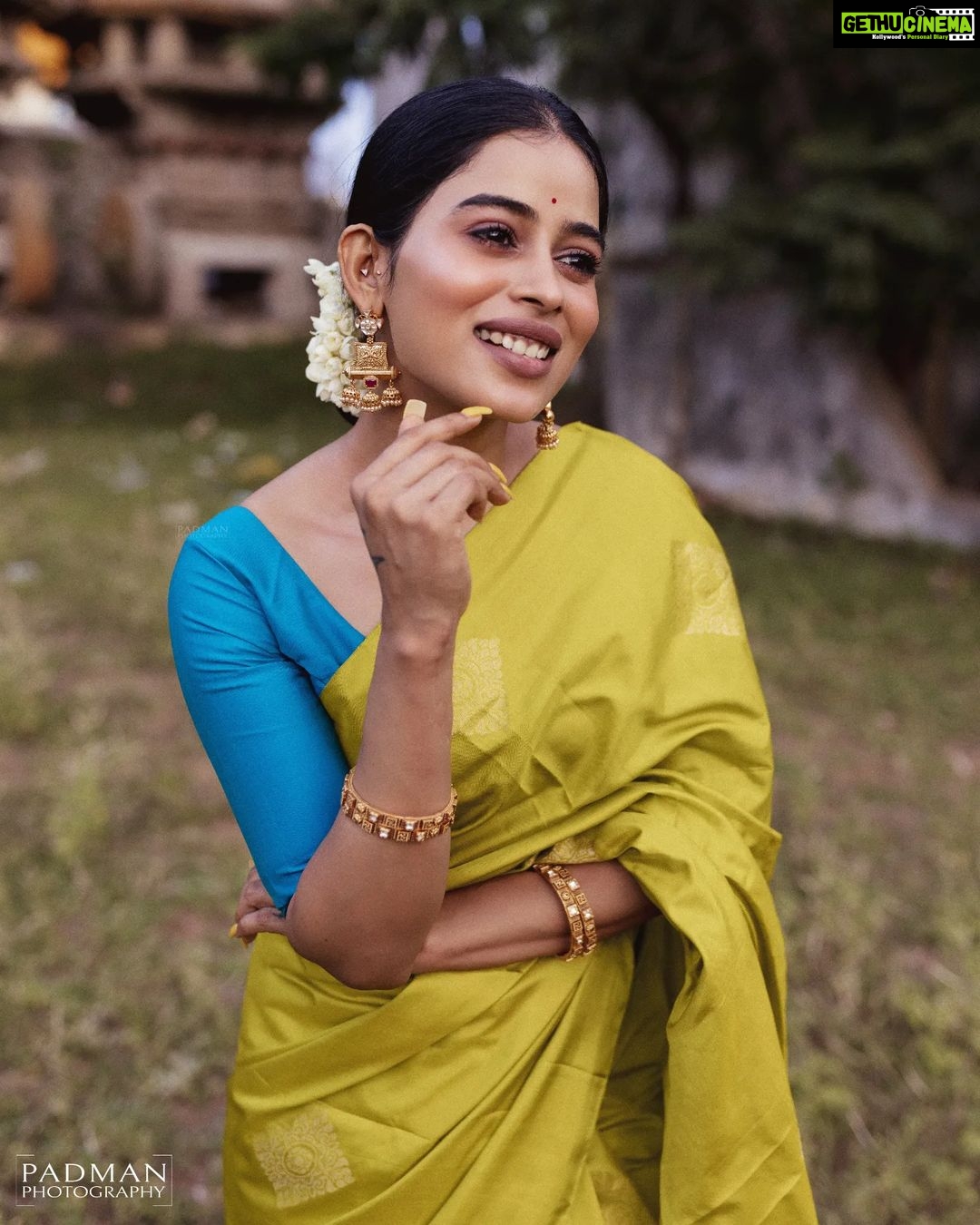 Priyanka Ruth Instagram - Happy Vinayak Chaturthi to everyone🐀 . . . Styling:@indu_ig Mua:@abhirami_mua Saree & blouse: @ruffle_trends Photography: @padman_photography #vinayagarchathurthi #festival #happiness #postivevibes #keepsmiling #instagood #instadaily #instamood #saipriyankaruth
