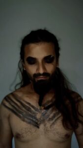 Priyanshu Painyuli Instagram - “ I want to say a lot of things .. but I know you won’t understand Dothraki “ ~ Khaal Drogo 

Happy Halloween week ! 

Hair and makeup for @priyanshupainyuli  by moi .

#cosplay  #halloweenlooks2022  #makeuplove #halloweenspecial #khaaldrogo #dothraki #gameofthrones #comicon