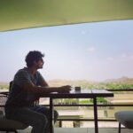 Priyanshu Painyuli Instagram - Good Coffee + Beautiful location = A Great start for a long hardworking eventful HOT shoot day😎☀️🥵 @gautam_lalwani I am gonna make you click more n more now. Thanks 🤗 #raasdevigarh #shootdiaries