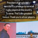 Rahul Bose Instagram – What are my feelings as a former India player and now as President of @rugbyindia towards this incredible game. Answering a question in Kolkata.