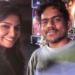 Raveena Ravi Instagram - With one and only @itsyuvan #u1 #yuvan ! #lovetoday #telugu #audiolaunch ❤️ Hyderabad