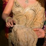 Richa Chadha Instagram - Happy Dhanteras ✨💕 from a golden girl ! . . . Our first coming out to the world was in a @kreshabajajofficial custom ensemble for the Venice red carpet. I definitely wanted to wear her #LoveStorySari for the Delhi reception🥰 . . 💄 @harryrajput64 💇‍♀️ Gurmukh 👗 @kreshabajaj stylist: @anishagandhi3 @rochelledsa 📸 @josephradhik 🎥 @starvingartistrahul Editor: @pearlmalik22 #riali #BollywoodWedding #SariLove #bollywood #Fashion #AliFazal