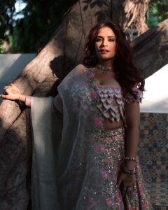 Richa Chadha Instagram - #Photodump from the most memorable, magical, crazy week of my life. 🐻with me. Felt beautiful in @rahulmishra_7 🦋Have followed and loved him since Masaan promotions. Kind soul, going global with a gentle heart…🫀TY for the art I wore. 
Scroll to see the lehenga in it’s full glory. Felt happy. 
Soft make up, soft curls by @harryrajput64 , styled by @anishagandhi3 @rochelledsa ❣️hair help @gurmukh_singh07.  This was the happiest day. 
#riali so grateful 🫀🫶🏽happy that families met, danced, ate, hugged and laughed together. 🧿🥰
