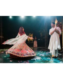 Richa Chadha Instagram - #Photodump from the most memorable, magical, crazy week of my life. 🐻with me. Felt beautiful in @rahulmishra_7 🦋Have followed and loved him since Masaan promotions. Kind soul, going global with a gentle heart…🫀TY for the art I wore. 
Scroll to see the lehenga in it’s full glory. Felt happy. 
Soft make up, soft curls by @harryrajput64 , styled by @anishagandhi3 @rochelledsa ❣️hair help @gurmukh_singh07.  This was the happiest day. 
#riali so grateful 🫀🫶🏽happy that families met, danced, ate, hugged and laughed together. 🧿🥰