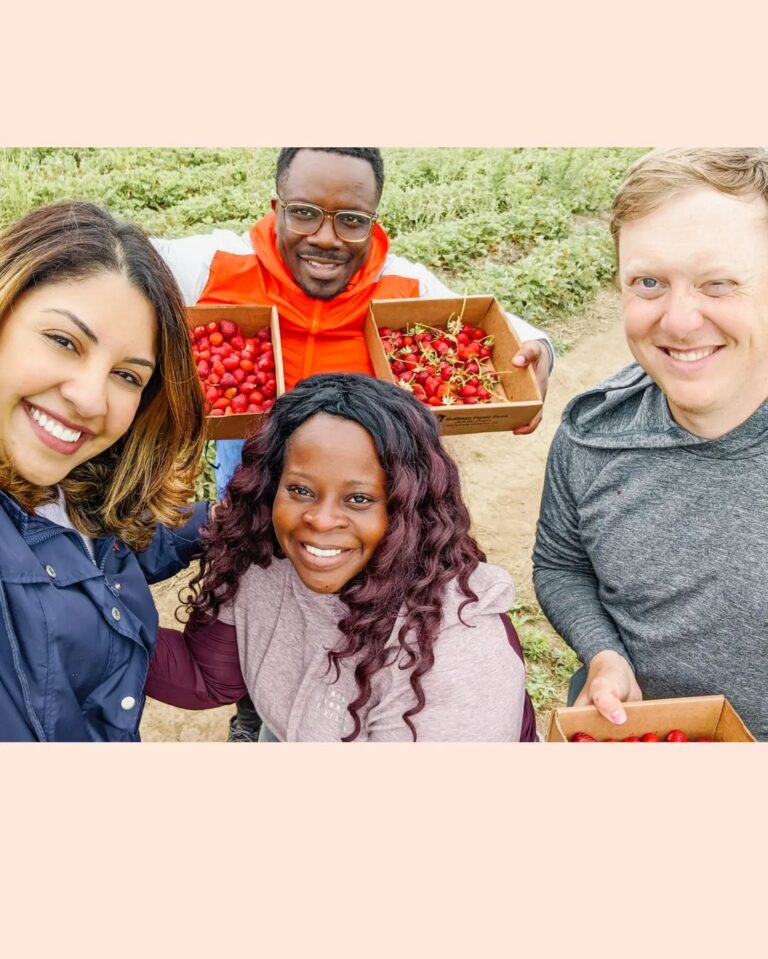 Richa Gangopadhyay Instagram - *BRB, doing Oregon things* A perfect, PNW misty-breezy, summer day picking berries 🧺 with friends at Hoffman Farms. I have never tasted strawberries 🍓 so sweet in my life and will never buy them from a store again! Luca is obsessed with blueberries so needless to say, his tummy was satisfied! 🫐 It's crazy how you get to experience 