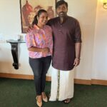 Roshna Ann Roy Instagram - So happy to get a chance to work for ma fav person 😍 #vijaysethupathi #makkalselvan #vikram #tamil #vjs .. . . @actorvijaysethupathi #mamanithanpromotions Mua &styling for” vjs “: 💌❤️ Costume : @soorajskofficial Le Méridien Kochi