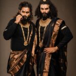 Roshna Ann Roy Instagram - " MEN In SAREE " Concept & direction : @roshna.ann.roy Make-up : @rr.makeovers Inframe : @adeeb_jaleel @oj6627 📸 : @sherinabrahamphotography Special credits : @judefelix_offical Styling :@anushaann_night_hoot Loc :@maxxocreative @huwais.m Saree : @kanchipuramsilks_ Jwells : @ladies_planet_rental_jewellery Men T-shirt : @gabbana_tcr