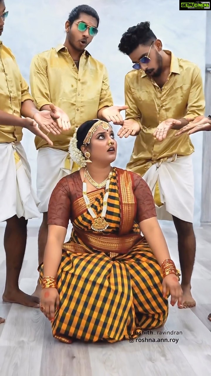 Roshna Ann Roy Instagram - Nalla irumma “ with k ‘squad ❤️🤍 #DSPmovie 🎥❤️🔥 Makkal Selvan Vijay Sethupathi Anna joins #DSP. Directed by @ponramvvs sir 🙏 Thanks to My entire team members for this amazing cover 🧡🖤 k’squad dance studio @k_squad_dance_studio Choreography : @suhaidkukku_ SHUHAID KUKKU Inframe : Roshna Ann Roy DOP : @roshith_ravindran Cuts : @abhishek.g_a Assisted: Vyshnav @vyshnav_reghunandan 1.Gokul(nikku) @___.nikku 2.Rinosh @_rinosh 3.Sidharth @iam.sidharth_ 4. Akshay mohan . @akshaiaccu Mua : JUHI ROSE (Pearl Beuty consultant) @makeover_pearlbeautyconsultant #dance #dancecover #dspmovie #vijaysethupathi #ksquad #dancestudio #dancecover #roshnaannroy #artist #classical #dancereels #ksquadkochi #kukku #ponram #vjs #moviesong #tamilreels #tamilcinema #tamilsongcover