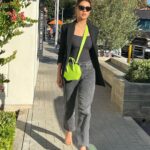 Ruhi Singh Instagram - This look deserves so much more love ❤️ I can’t get over the electric green @thesageaubrey bag. It’s such a statement! Malibu, California