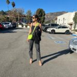 Ruhi Singh Instagram - This look deserves so much more love ❤️ I can’t get over the electric green @thesageaubrey bag. It’s such a statement! Malibu, California