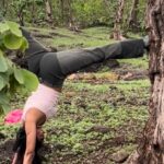 Sakshi Pradhan Instagram - #Wallchallenge Becomes 🍀🙈🐷🤸🏼‍♂️#Treechallenge 4..3..2..1.. #trendingreels #headstand .. .. .. .. .. .. .. .. .. .. .. .. .. .. .. #réel #reellitfeelit #viral #challenger #nature #gobeyond #makeithard #challegeyourself #selfcompassion #Tree