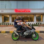 Sakshi Pradhan Instagram - I dont know where we are going but 🏍 we are going 😉⛅️ #bikers #superbike #bikelovers #eveningbikeride #fkyingbike #bmw #testride #rideit #bwmsuperbike #throwback