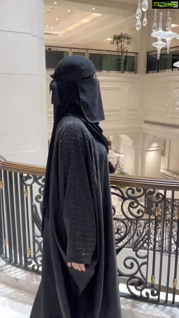Sana Khan Instagram - Look at the flow and fall of our new drop style Helena 🖤 The material is bomb and the shaila is good coverage. You can always shop our short niqab separately to complete the look. Available now: www.hayabysanakhan.com #hayabysanakhan #sanakhan #anassaiyad #newdrop #exclusive #classy #modestwear #hijabi Haya By SanaKhan