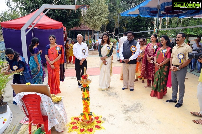 Sangeetha Sringeri Instagram - I have the honor to be invited as the chief guest for the hoisting of the flag on the Independence day by the principal, Mr. P S Khot sir at Patel Public School. It is with great pleasure that I was felicitated by the principal. He has been an inspiration of mine from my childhood days.
