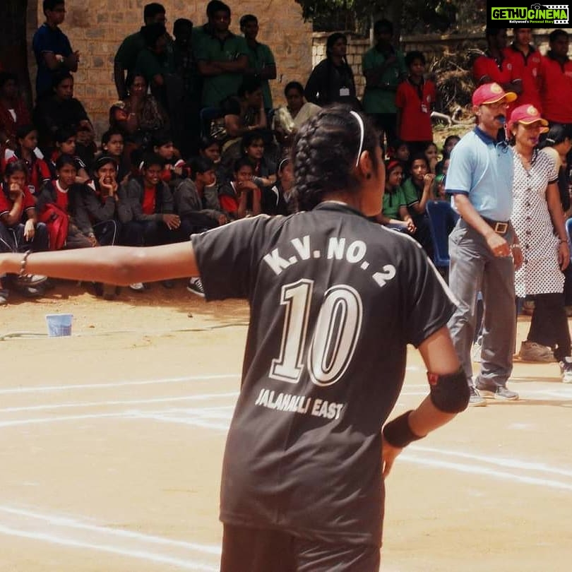 Sangeetha Sringeri Instagram - Never thought the memories of the Fun, Challenges, Failures, Fights, victories of my School days will hit me so hard. On this occasion of #nationalsportsday Allow me to tell you about an unspoken side of mine.. I used to be 'individual champion' (an award given to an athlete who has come first in any 3 athletic individual event) every year, but this one time as i walked into senior secondary section i saw this unusual game called 'Kho Kho' ! It was such a thrill to watch that i became fan of the ones playing it, i wanted to play like them.. i joined the camp, where i was insulted and laughed on for not being capable and i left the summer camp midway! Every year from my 6th to 10th..for 5 years i played inter school but was never qualified for next level. It was the only dream i had back then! To get a feel of how it feels to be a 'National Player' i still remember borrowing @priti.rai didi's Maroon National jersey. Everyone used to change their game after a year or two, But i wanted to keep trying, i tried impressing referees by providing them water time to time, they all knew me, saw me every year but no one ever selected/ recommended me even once! The 6th year was the Final year, my only chance to prove myself. This time i just let go of everyone, didn't feel like impressing anyone, i didn't care about being selected anymore, so i just played my heart out! We Won Gold that year.. We not only won the Finals, i was selected for the Nationals. Later We won Gold in Nationals which was held at Pune i was one of the 2 players selected from my team for SGFI (School Games Federation of India) to represent KVS (Kendriya Vidyalaya Sangathan) Now i had that Jersey on me, which no one in school ever had, and was owned by me, by my hardwork, not recommendations nor influence! A simple lesson for life.. The moment we do something from all our heart and soul, the universe does get along to make us achieve our goal. So don't ever give up because it is time taking, i would have left the hope 5years back then and never felt how it really feels to prove yourself to yourself. Thanks for the Support @priti.rai #Mom #Savitri_ma'am, you where there when no one was!