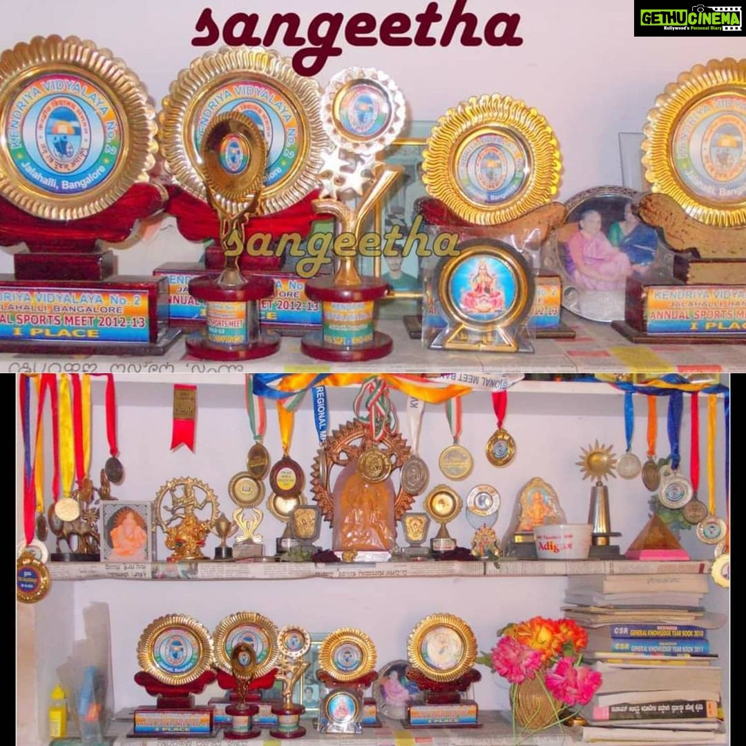 Sangeetha Sringeri Instagram - Never thought the memories of the Fun, Challenges, Failures, Fights, victories of my School days will hit me so hard. On this occasion of #nationalsportsday Allow me to tell you about an unspoken side of mine.. I used to be 'individual champion' (an award given to an athlete who has come first in any 3 athletic individual event) every year, but this one time as i walked into senior secondary section i saw this unusual game called 'Kho Kho' ! It was such a thrill to watch that i became fan of the ones playing it, i wanted to play like them.. i joined the camp, where i was insulted and laughed on for not being capable and i left the summer camp midway! Every year from my 6th to 10th..for 5 years i played inter school but was never qualified for next level. It was the only dream i had back then! To get a feel of how it feels to be a 'National Player' i still remember borrowing @priti.rai didi's Maroon National jersey. Everyone used to change their game after a year or two, But i wanted to keep trying, i tried impressing referees by providing them water time to time, they all knew me, saw me every year but no one ever selected/ recommended me even once! The 6th year was the Final year, my only chance to prove myself. This time i just let go of everyone, didn't feel like impressing anyone, i didn't care about being selected anymore, so i just played my heart out! We Won Gold that year.. We not only won the Finals, i was selected for the Nationals. Later We won Gold in Nationals which was held at Pune i was one of the 2 players selected from my team for SGFI (School Games Federation of India) to represent KVS (Kendriya Vidyalaya Sangathan) Now i had that Jersey on me, which no one in school ever had, and was owned by me, by my hardwork, not recommendations nor influence! A simple lesson for life.. The moment we do something from all our heart and soul, the universe does get along to make us achieve our goal. So don't ever give up because it is time taking, i would have left the hope 5years back then and never felt how it really feels to prove yourself to yourself. Thanks for the Support @priti.rai #Mom #Savitri_ma'am, you where there when no one was!