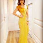 Shefali Jariwala Instagram - Every time I wear saree, my mind is like “Tip Tip Barsa Pani” Outfit by @iamkenferns Makeup& Hair by @makeup.yasmin . . #saree #wednesdayvibes #workmode #instagood #instadaily #yellow