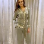 Shefali Jariwala Instagram - Got my Jammies on ! . . . Styled by @stylebytaashvi Night suit by @masayacouture H&M by @makeup.yasmin #pajamaparty #lostboy #vikasgupta #comfy #instapic
