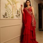 Shefali Jariwala Instagram - In mood for some #red ! #saturdaze Clicked by @iam_kunalverma Wearing @gopivaiddesigns MUA @rushi.passion . . . #saturday #weekendvibes #redhot #love #sareelover #ootd #instafashion