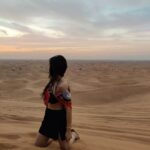 Sherlin Seth Instagram - Surreal sunsets 🧡🤌🏻 . . . . . . #sherlinseth #explorepage #explore #foryou #forme #viralpost #viral #desert #desertsafaridubai #goldenhour #skirt #croptop #tamilactress #bollywood Al Badayer Desert