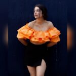 Sherlin Seth Instagram - 🧡🏵🧡 . . 📸 @abhinay_venkat @pavantanooj_photography . . . . #sherlinseth #viralpost #explorepage #explore #orange #slitdress #slitskirt #skort #foryou #forme #tamilcinema #tamilactress #bollywood #hindi