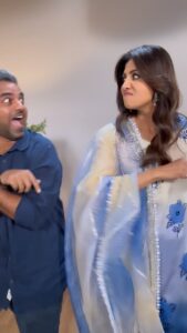 Shilpa Shetty Instagram - My Director’s inner monologue 🤣😅😋 @iyerkarthik 

#funnyreels #trendingaudio #trendingreels #justforlaughs #fridayvibes #behindthescenes #workmodeon #laughs