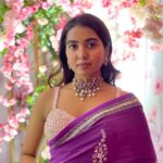 Shivathmika Rajashekar Instagram – ✨💜
Wearing @sashivangapallicouture 
Jewellery @orafojewels