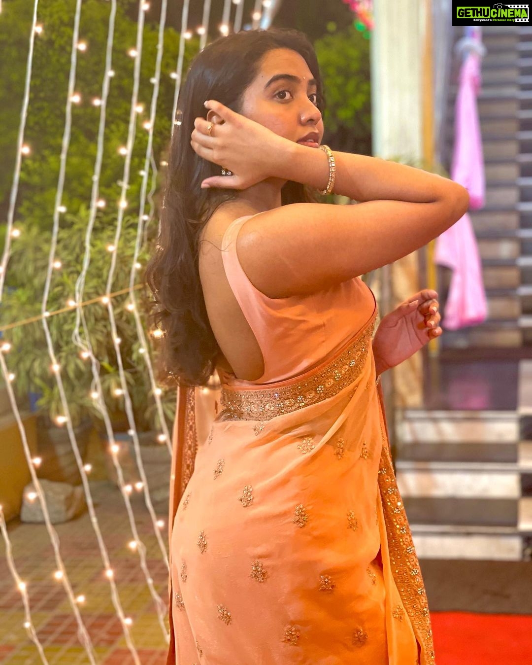 Shivathmika Rajashekar Instagram - Forever a saree baby ✨ PC @srividyap or @divyasripada donno which cutie took these pictures!