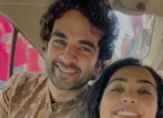 Shivathmika Rajashekar Instagram - Veera and Meenakshi fully enjoying alllll the love you guys are giving us! Thank you so much ✨ #nithamoruvaanam #aakasam in your nearest theatres! Go watch babies 🥰