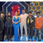 Shraddha Das Instagram - This happened ! Felt so privileged to begin the new season of Dhee 15 as a judge and share the stage with the legendary Prabhudeva sir for the launch episode ! Must have heard and danced to Muqabla and Urvashi a million times and the visual of him in that orange shirt in Urvashi and the white suit in Muqabla with the hat and no head break dancing is forever entrenched in my memory ! One of the best memories for me ! Heart full of joy ❤️ See the first launch episode this Sunday at 7pm on Etv telugu ! Also to share the stage with the best pan India and south choreographers @alwaysjani , @ganesh_master_official , @dance_master_noble and @choreographer_sridhar was an honour ! @prabhudevaofficial @etvtelugu2708 @championship.battle #dhee15 #newseason #launch #gratitude #prabhudeva #shraddhadas #dancerealityshow