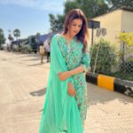 Shraddha Das Instagram - Green Dress, Blue Sky, Sunny Day, Spirits high 😊