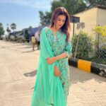 Shraddha Das Instagram – Green Dress, Blue Sky, Sunny Day, Spirits high 😊