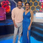 Shraddha Das Instagram - This happened ! Felt so privileged to begin the new season of Dhee 15 as a judge and share the stage with the legendary Prabhudeva sir for the launch episode ! Must have heard and danced to Muqabla and Urvashi a million times and the visual of him in that orange shirt in Urvashi and the white suit in Muqabla with the hat and no head break dancing is forever entrenched in my memory ! One of the best memories for me ! Heart full of joy ❤️ See the first launch episode this Sunday at 7pm on Etv telugu ! Also to share the stage with the best pan India and south choreographers @alwaysjani , @ganesh_master_official , @dance_master_noble and @choreographer_sridhar was an honour ! @prabhudevaofficial @etvtelugu2708 @championship.battle #dhee15 #newseason #launch #gratitude #prabhudeva #shraddhadas #dancerealityshow