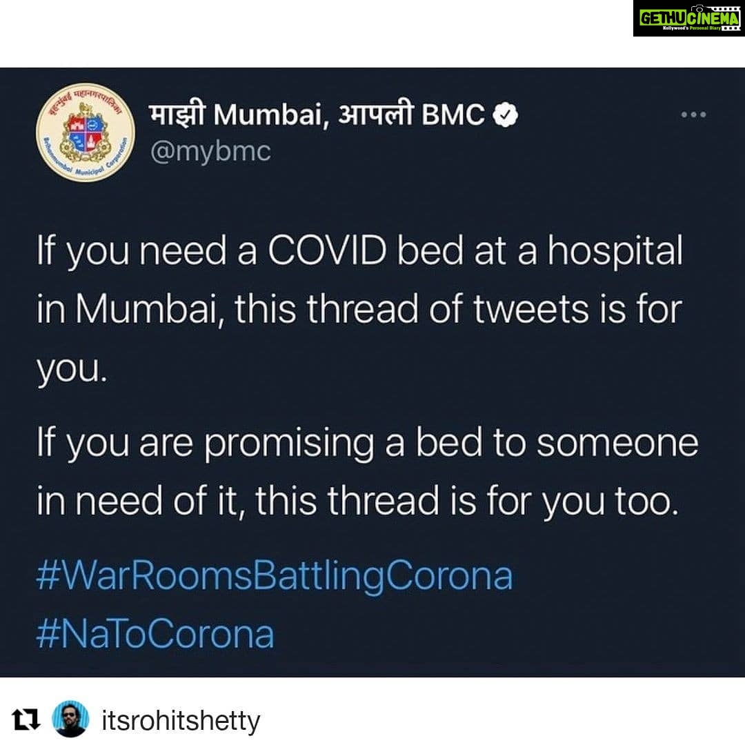 Shreyas Talpade Instagram - Apna Khayal Rakhiye. Kaalji Ghyaa π #Repost @itsrohitshetty (@get_repost) γ»γ»γ» A humble request to my Mumbaikar family. ππ» We all want to come forward and help each other in this situation but it is adding to the chaos and increasing the load on the bed allocation system. Right from the beginning @my_bmc has been working day and night towards the wellbeing of Mumbaikars in the pandemic. We all are in this together and Itβs a humble request to everyone to follow the BMC protocols. Please go through the information above in the pictures... Please note the War Room numbers in the above image are only for the residents of Mumbai. Stay safe... India will fight back.