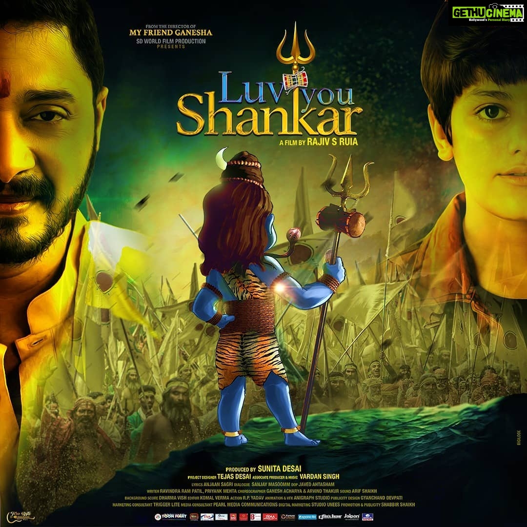 Shreyas Talpade Instagram - महाशिवरात्रि ke Shubh avsar par le ke aa rahe hain hum sabke dulare Bum Bhole. Shot in the holy city of Banaras, on the ever auspicious MahaShivratri, here’s presenting the poster of #LuvYouShankar. The story of an 8 year old boy and Lord Shiva. @rajiv_s_ruia @tanishaamukerji @sunitadesaisd #TejasDesai @vardansinghofficial #MannGandhi @prateekjain_lovemachine @dr_elakshi @luvyoushankarfilm