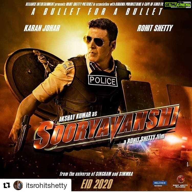 Shreyas Talpade Instagram - Badass hai Boss😎 . . #Repost @itsrohitshetty (@get_repost) ・・・ A Bullet for a Bullet...he’s not alone...#sooryavanshi @akshaykumar @karanjohar @reliance.entertainment @rohitshettypicturez @dharmamovies #capeofgoodfilms