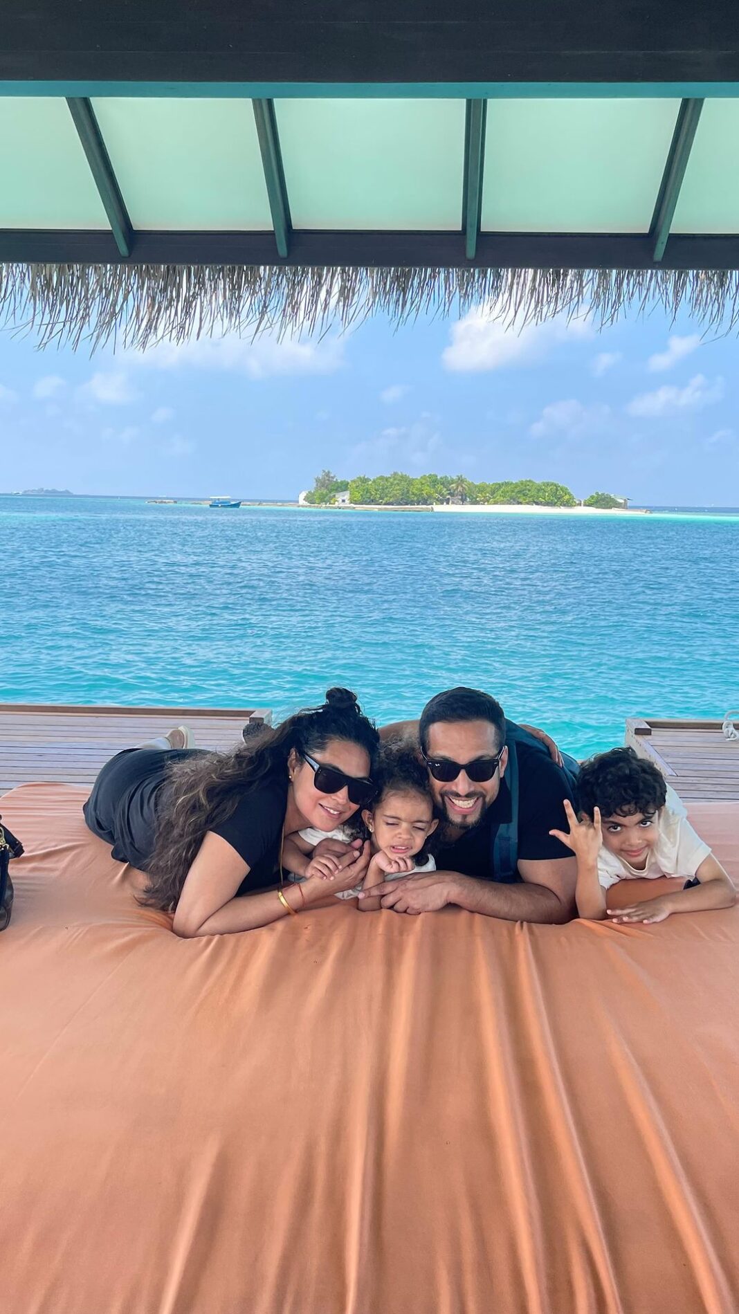Shweta Bhardwaj Instagram - Hands down our best trip … my titus first trip #tia and my #ray bunnys first international trip .. #maldives us #family #holiday
