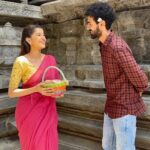Simran Sharma Instagram – Keerthi and Mahesh💞🌸🎀 #OkaChinnaFamilyStory Thousand Pillar Temple