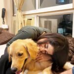 Simran Sharma Instagram - With the GOODEST boyyy🐶❤️ #Enzo Also happy sundayyy🌻 #dogsofinstagram #puppygram #love #cuddles #cutest