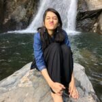 Simran Sharma Instagram – Goofing around almost about everywhere🤪🙈 Bhagsu Waterfall, McLeodganj