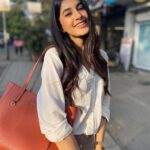 Simran Sharma Instagram – quite a formal golden hour🤍☀️