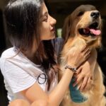 Simran Sharma Instagram - cuddles and conversations with @enzo_jha 🐾❤️
