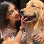 Simran Sharma Instagram - cuddles and conversations with @enzo_jha 🐾❤️