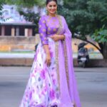Sneha Instagram - @geetuhautecouture @bronzerbridaljewellery #purpledress #purplelove #beyou #melife #hyderabad #workmode