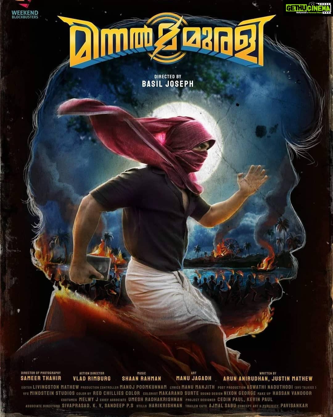 Sneha Babu Instagram - "This is his destiny" Presenting to you the first look poster of our multilingual superhero movie - MINNAL MURALI. ⚡ Malayalam & Tamil: Minnal Murali ⚡Hindi: MISTER MURALI ⚡Telugu: MERUPU MURALI ⚡Kannada: MINCHU MURALI A Weekend Blockbusters production by Sophia Paul, directed by Basil Joseph starring Tovino Thomas & Guru Somasundaram. Written by Arun and Justin, Cinematography by Sameer Thahir, Music by Shaan Rahman, Art by Manu Jagadh and Action Direction by Vlad Rimburg. Also excited to announce that the first teaser of MINNAL MURALI will be released on Thiruvonam day - August 31st ! #minnalmurali #mynext