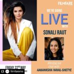 Sonali Raut Instagram - #Repost @filmfareme • • • • • • We are going LIVE with the very beautiful @isonaliraut today at 4pm (India) 2:30 pm (UAE)time. See you there!!! ⭐ . @filmfareme @harshit_vohra1 @aakankshanaval_aksn #sonaliraut #actress #celebrity #star #xpose #filmfaremiddleeast #filmfareme