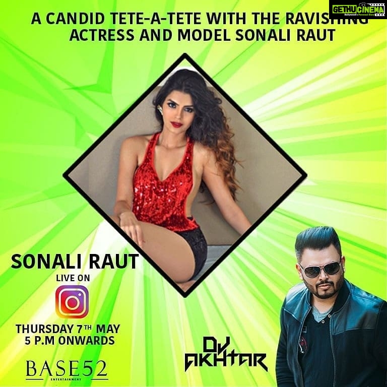 Sonali Raut Instagram - Hey guys lets chat at 5pm with my friend @djakhtar today @base52.entertainment and with @bollywoodspy at 6pm today!!
