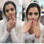 Sonali Raut Instagram - Tis the season to have beautiful nails!!! #nails #nailart #nailpolish #december23rd #winter #redngold #christmas #nailsofinstagram..