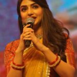 Sreeleela Instagram - Prerelease PellisandaD 💛❤️ Outfit- @bhargavikunam ✨ thank you for this🎀