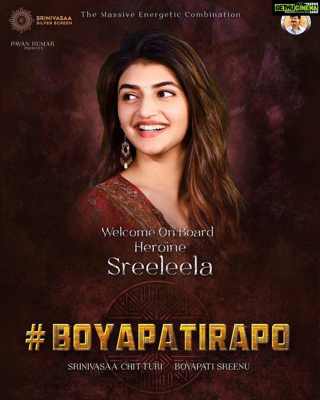 Sreeleela Instagram - Happy Vijayadashami 🔱 Excited for this ✨ #BoyapatiRAPO @ram_pothineni #BoyapatiSreenu @srinivasaasilverscreenoffl @srinivasaachitturi